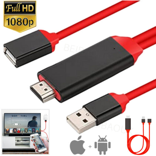 HDMI Mirroring AV Cable for iPhone iPad Android Phone to TV HDTV Adapter