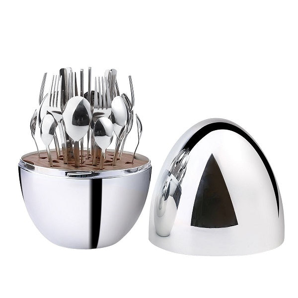 JG20375392 Silver Egg With 24 Piece Cutlery Set