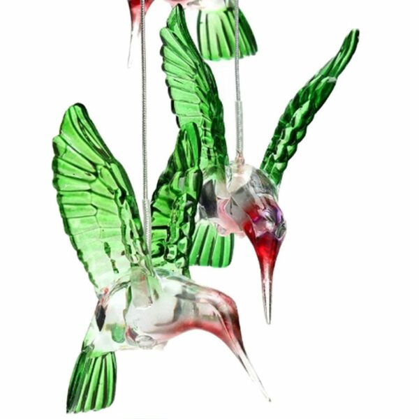 FA-067 Solar Powered Humming Bird Wind Chime Garden Light Multicoulor