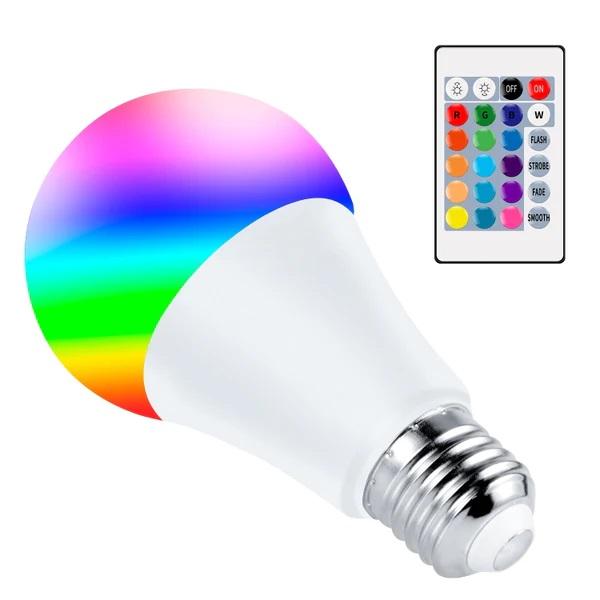 E27 LED Light Bulbs RGB Mood Color Changing 3W With Remote 2 Pack