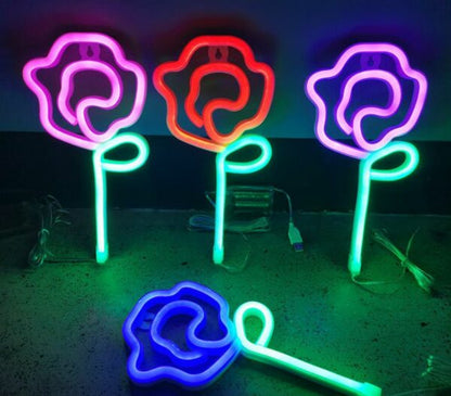 FA-A66 Rose Flower Neon Sign USB And Battery Operated