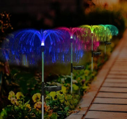 FA-LC30A Solar Powered Multicolor Jellyfish Fiber Starburst Light 2PC