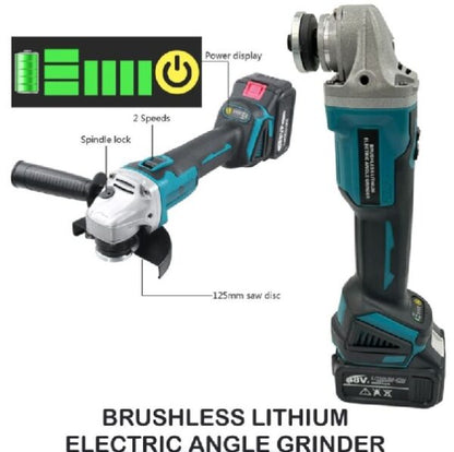 4 Electric Tool Set with 2 x 48V  15000mah Litium Battery. 1 x Impact  Wrench, 1 x Angle Grinder, 1 x Hammer  Drill, 1 x Electric Drill