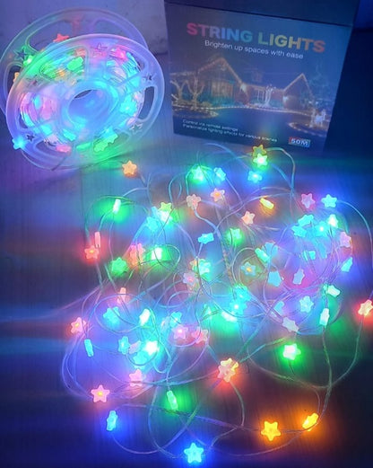 ZYF-156 50M RGB Frosted 5 Pointed Stars 2835LED String Lights 220V