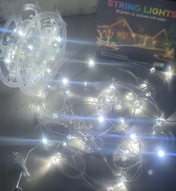 ZYF-173 50M Clear White Balls 2835LED String Lights 220V