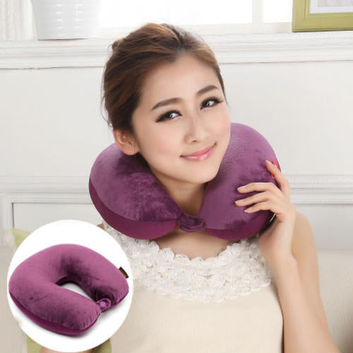 Foam Particles U-Shape Neck Headrest Pillow Car Flight Travel pillow