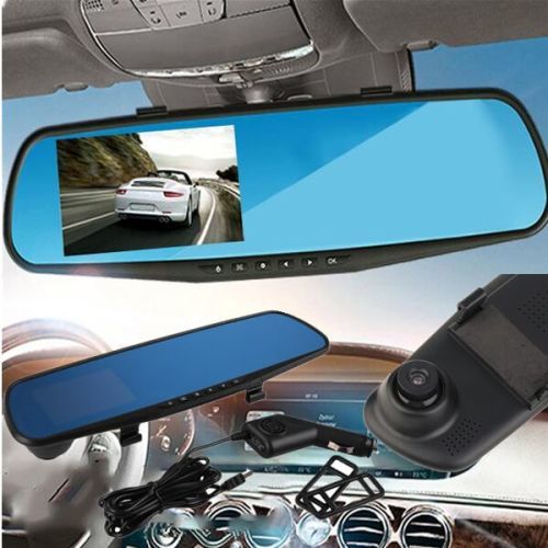 Car DVR Video Recorder Mirror Dash Cam 120 Degree Angle Vehicle Dual Lens 1080P