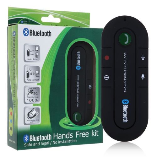 Magnetic Bluetooth Hands Free In Car Phone Kit Wireless Speaker Visor Clip Set