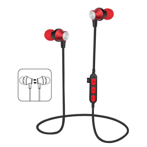 MS-T2 Magnetic Bluetooth Headset In-Ear Stereo Headphone Rechargeable