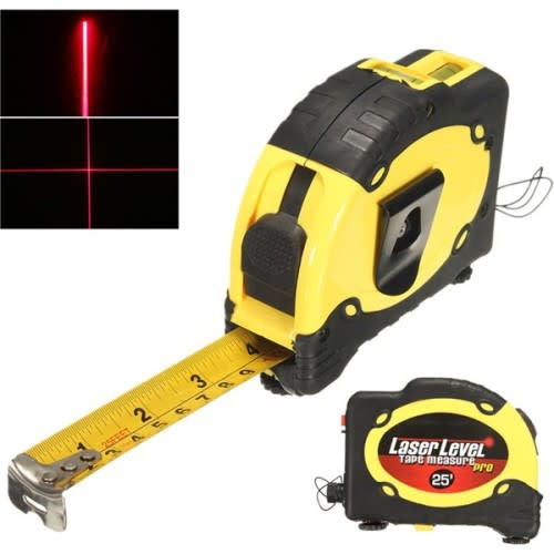 5.5M Laser Level Tape Measure Horizontal Vertical Line Ruler Tester