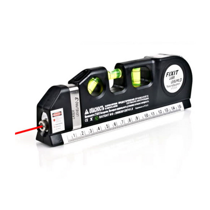 Multipurpose Laser Level Aligner 3 Bubbles Measuring Tape Ruler