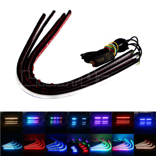 7 Color RGB Car LED Strip light Ranger Neon Net Lamp For Under Hood Grille