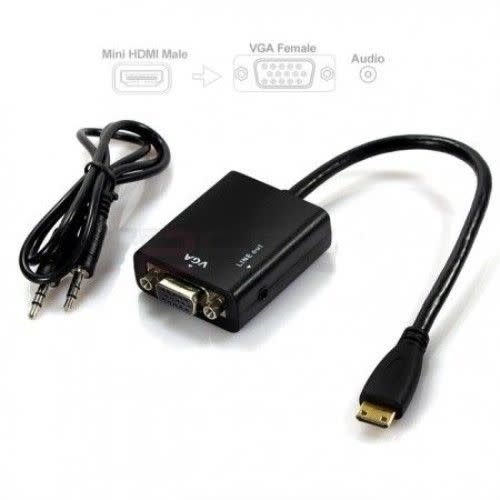 HDMI To VGA Cable + Aduio HD Conversion Cable Adapter Male to Female Converter