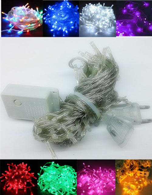 10metres 220V LED Christmas lights with flashing patterns & Tail plugs