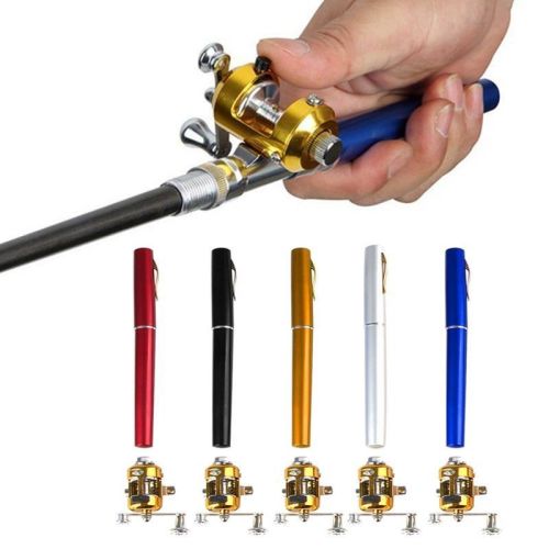 Mini Portable Fishing Rod Pocket Telescopic Fishing Rod Aluminum Alloy Fishing Rod Pole Reel