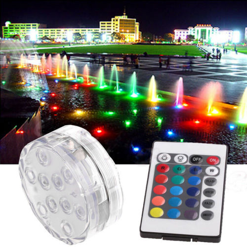 10LED RGB Submersible Waterproof Pool Wedding Party Vase Light +Remote Control