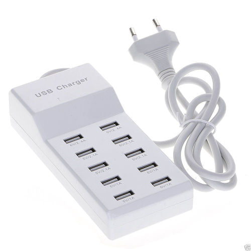 USB 10 Ports Charger High Speed Travel Wall Charger Charging Station