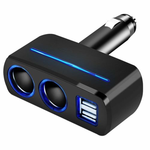 2 Way Socket 120W Car Cigarette Lighter Splitter Dual USB Ports Adapter Charger