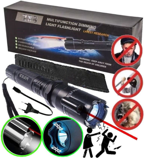 3-IN-1 Rechargeable Laser Stun Gun Flash Light