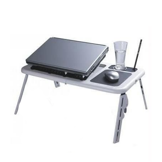 E Table Foldable & Portable Laptop Table With 2 USB Cooling Fans