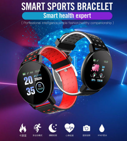 119plus Smart Bracelet Fitness Tracker Heart Rate Blood Pressure Monitor watch