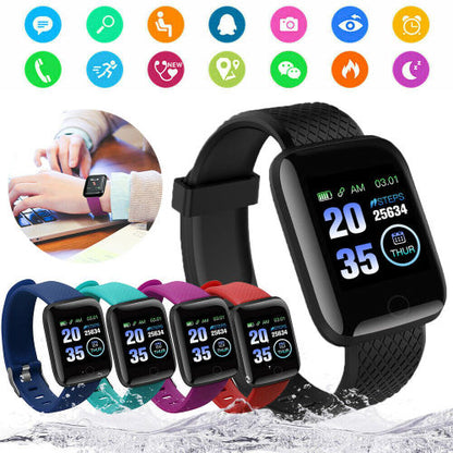 116-PLUS Smart Watch Waterproof Health Tracking Fitness Smart Bracelet