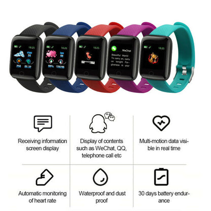 116-PLUS Smart Watch Waterproof Health Tracking Fitness Smart Bracelet