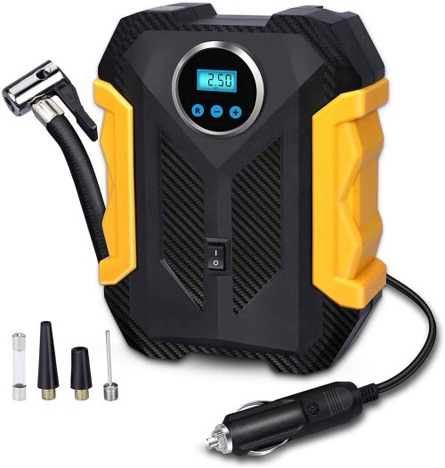 Digital Air Compressor Car Automatic Pump Portable Tire Inflator With LED Light DC 12V