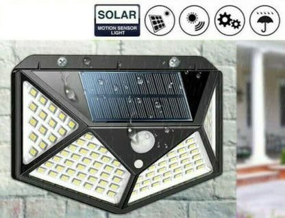 100 LED Outdoor Solar Power Wall Lights PIR Motion Sensor Garden Security