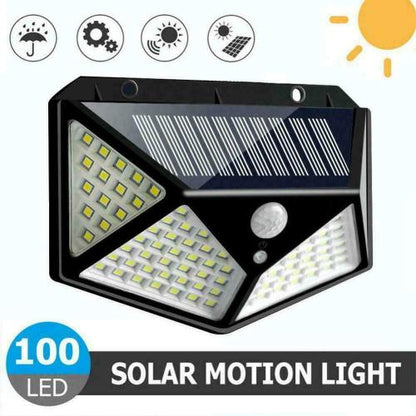 100 LED Outdoor Solar Power Wall Lights PIR Motion Sensor Garden Security