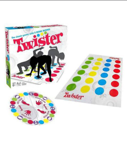 2 in 1 Twister Board Game with 2 More Moves Spinner Wheel