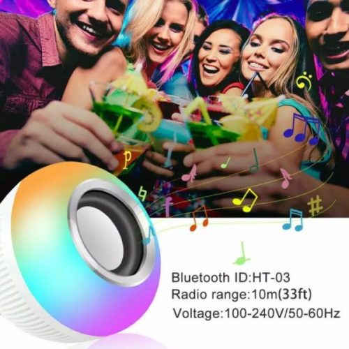 E27 Wireless Bluetooth LED Light Speaker Bulb RGB Music Playing Remote Control Adjustable Colors