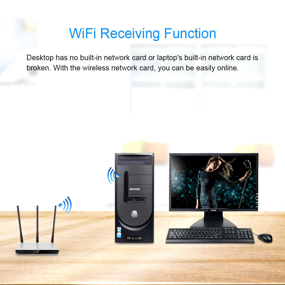 Wireless WiFi Dongle 150Mbps USB Adapter Boost Signal Portable WiFi Router