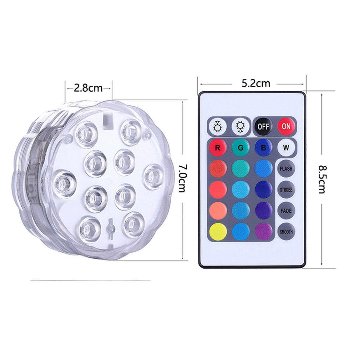 10LED RGB Submersible Waterproof Pool Wedding Party Vase Light +Remote Control