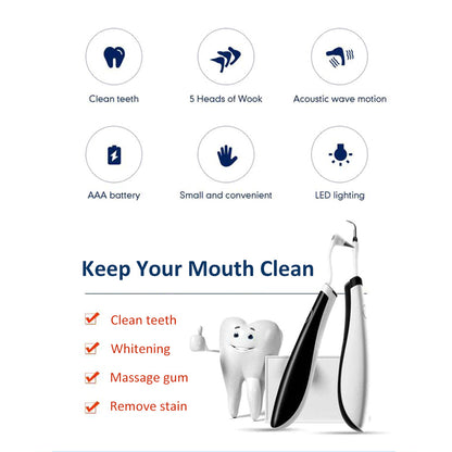 Electric Ultra-Sonic Acoustic Toothbrush Vibration Tooth Cleaner Scaler Tooth